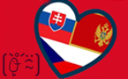 Un cor amb les banderes de la República Txeca, Eslovàquia i Montenegro